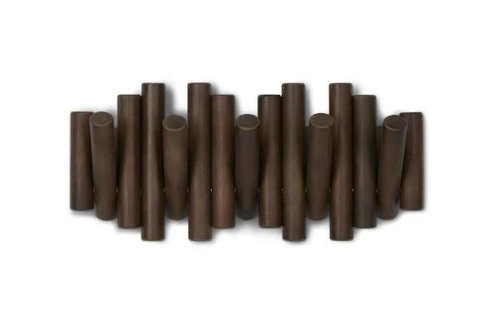 Umbra Picket moderní nástěnný věšák do předsíně z ořechového dřeva 5 háčků