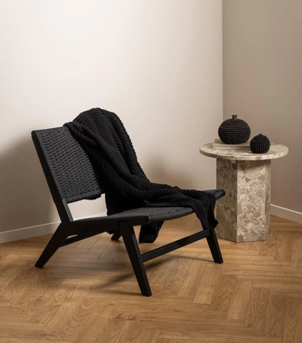 Kulaty mramorový konferenční stolek Naxos 50 cm hnědý moderní do obýváku Actona