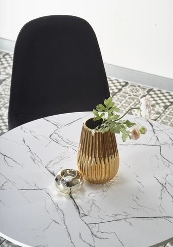 Jídelní kulatý stůl Verden bílý mramor moderní na jedné noze 80 cm Intesi