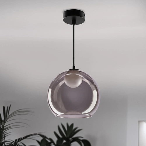 Závěsná lampa Brin černá 1x15W G9 kouřová+bílý difuzor