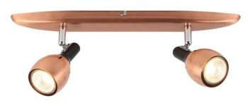 Stropní svítidlo Cross měděné nastavitelné dvouzdrojové do obýváku kuchyně a jídelny