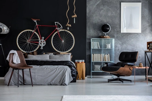 Kožené otočné relaxační křeslo Vip černé moderní do obýváku inspirované Lounge Chair