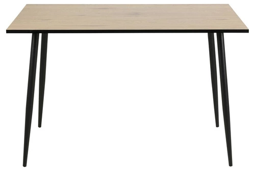 Jídelní stůl Wilma 120x80 moderní obdélníkový dub s černými nohami Actona
