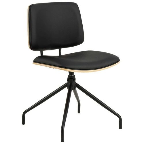 Otočná židle Owen Actona černá kůže do kanceláře a obýváku čalouněná industriální