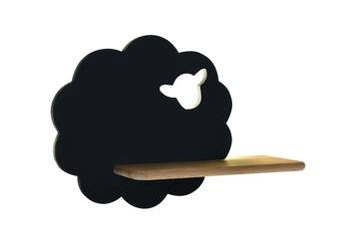 Dětské nástěnné LED svítidlo Sheep černé dřevěné klasické 5W 4000K