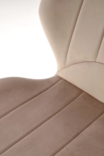 Čalouněná židle Griviza Velvet béžová do jídelny moderní sametová na černých nohách