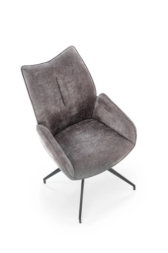 Otočná čalouněná židle Bizerta šedá Intesi s područkami do jídelny a obýváku