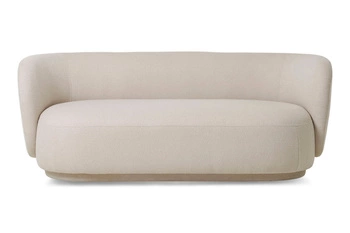 Dvojsedačka Mykonos béžová skandinávská čalouněná do obýváku na kovových nohách