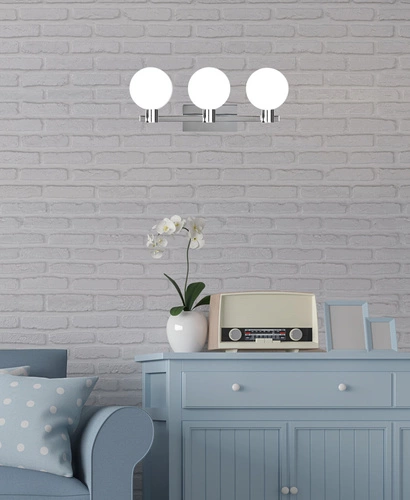 Nástěnné svítidlo Maldus chromová lampa 3x40W G9 bílý difuzor