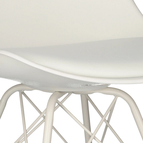 Jídelní židle Eris PP Actona bílá moderní s polštářem z eko kůže