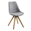 Čalouněná židle Dima Actona světle šedá skandinávská do jídelny a obýváku na dřevěných nohách