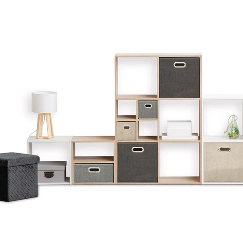 Textilní úložný box do regálu 31x15 cm šedý 5five simply smart s úchytkou moderní