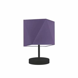 Noční lampička do ložnice PASADENA moderní fialová s textilním stínidlem na černé konstrukci