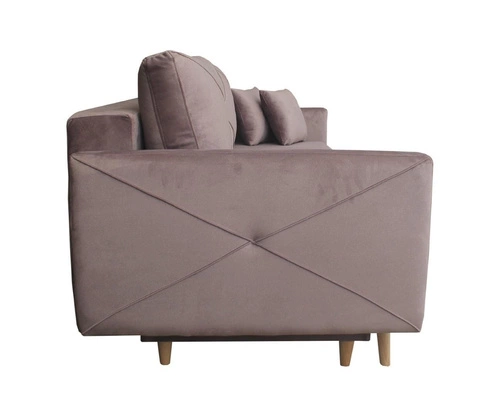 Rozkládací pohovka s úložným prostorem Saxo růžová skandinávský styl na spaní do obýváku Intesi