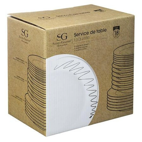 18dílné nádobí Esquisse bílé