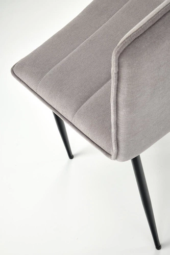 Čalouněná židle Noelle šedá do jídelny a obýváku moderní na černých nohách Intesi