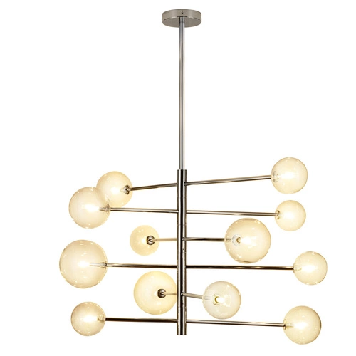 Závěsné svítidlo SOLA chrom 75 cm moderní skleněné do obýváku a jídelny Step into Design