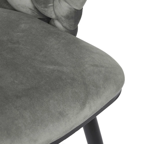 Čalouněná jídelní židle Swyer šedý samet s područkami moderní Intesi