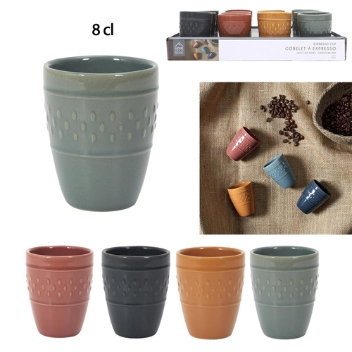 Keramický espresso šálek Queso 100 ml tmavě šedý moderní ideální na kávu Intesi