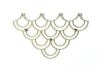 Moderní nástěnný věšák do předsíně Husk S zlatý kovový