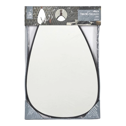 Nerovné zrcadlo Chigago černé s držákem na zeď do předsíně nebo ložnice