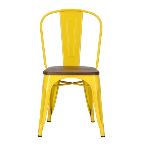 Židle Paris Wood řlutá, sedák ořech