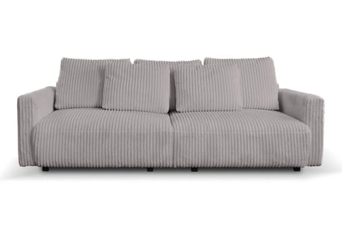 Rozkládací pohovka s funkcí spaní Loppie světle šedý manšestr do obýváku moderní