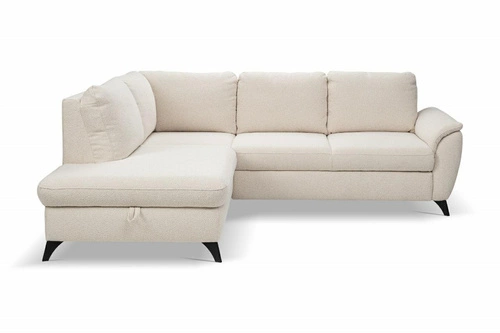 Rohová rozkládací sedačka Nevada béžová moderní levá s úložným prostorem do obýváku Intesi