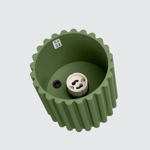 Moderní stropní svítidlo AURA 1 olivově zelené kulaté do obýváku a kuchyně hliník