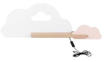 Nástěnná lampa Cloud lamp 5W LED 4000K iq kids s drátem bílá+růžová