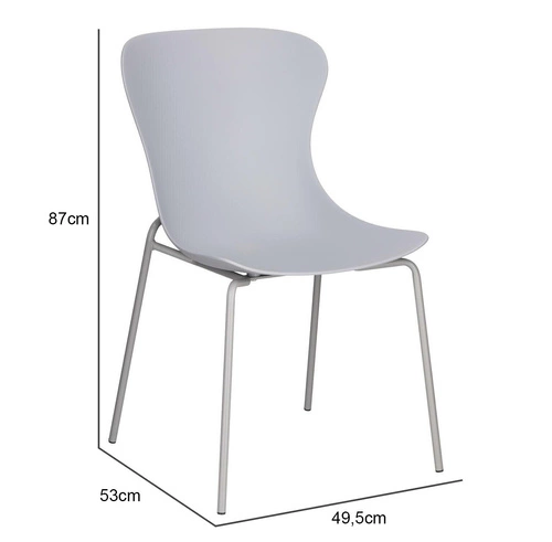 Jídelní židle Diapo Intesi šedá moderní z polypropylenu snadné čištění