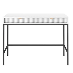 Toaletní stolek Delicious bílý rýhovaný moderní se zásuvkami do ložnice Intesi