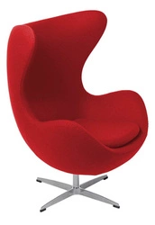 Otočný moderní křeslo Egg inspirované červený kašmír do obývacího pokoje D2.DESIGN