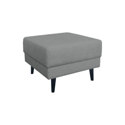 Šedý čalouněný taburet Lara na dřevěných nohách ve skandinávském stylu 60x46 cm do obývacího pokoje Intesi