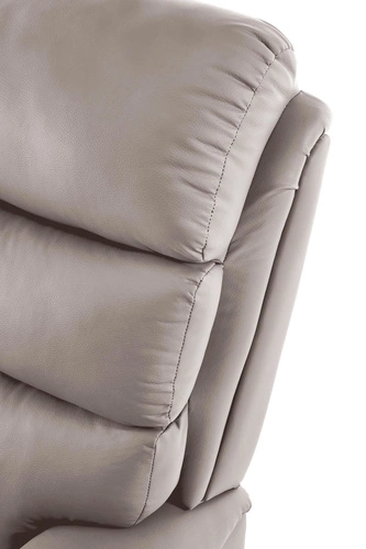 Rozkládací křeslo do obýváku Persjan béžová ekokůže s podnožkou a držákem na nápoj Intesi