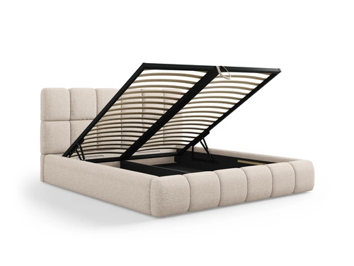 Čalouněná postel Bellis 160x200 béžová s úložným prostorem moderní glamour do ložnice