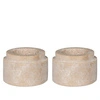 House Nordic travertinové svícny na čajové svíčky béžové sada 2 do obýváku