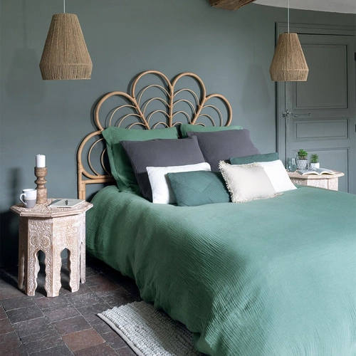 Závěsné svítidlo Palm přírodní boho z juty do obýváku a jídelny 34 cm