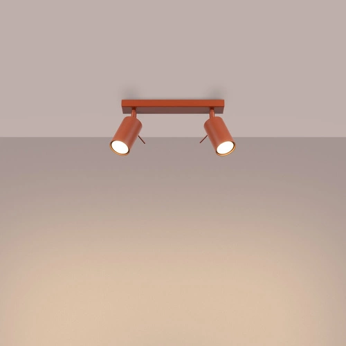 Stropní svítidlo RING 2 moderní červené ocelové do obýváku ložnice a chodby SOLLUX