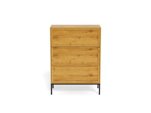 Komoda Palmdale dub přírodní černá moderní 3 zásuvky 80 cm