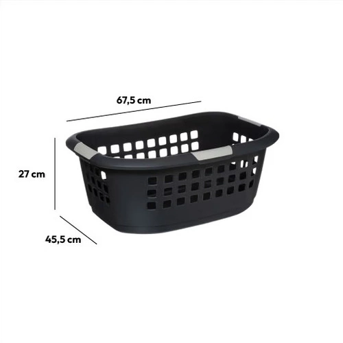 Koš na prádlo do koupelny Hugger 51 l černý s úchyty moderní 5five simply smart