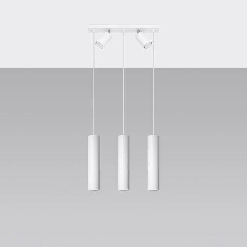 Moderní bílý závěsný lustr RING 3 s otočným stínidlem do obýváku nebo jídelny SOLLUX
