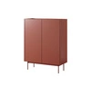 Vysoká červená komoda na nožkách Cashmer 97 cm moderní do obýváku nebo ložnice Intesi