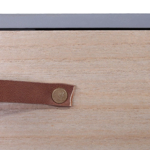 Šedý noční stolek ze dřeva 35 cm skandinávský se zásuvkou Enano Intesi