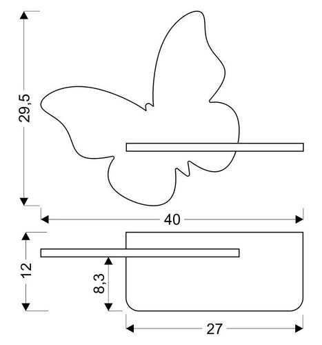 Nástěnné svítidlo Butterfly lamp 5W LED 4000K iq kids s drátem zlaté barvy