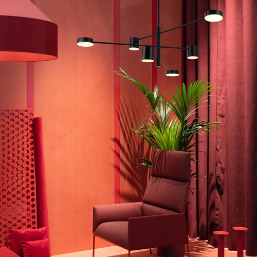 Závěsné LED svítidlo CLEX 6bodové černé 100 cm moderní do obývacího pokoje a jídelny