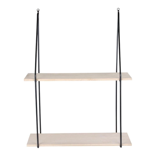 Nástěnná police na knihy Haag dřevěná černá moderní do obýváku nebo kanceláře Intesi