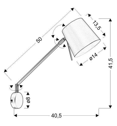 Nástěnná lampa Killy 1x40W E27 matná černá