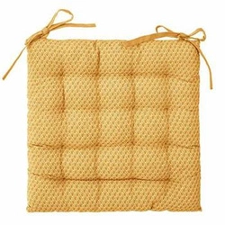 Žlutý bavlněný podsedák na židli Atmosphera 38x38 do jídelny a kuchyně na zavazování