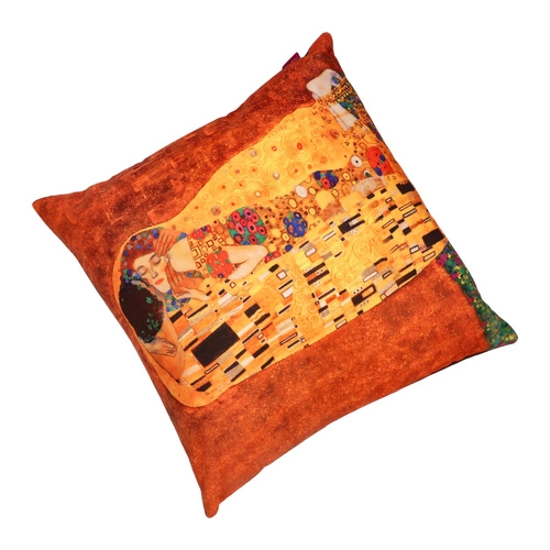 Sametový dekorační polštář Pocałunek Intesi 40x40 zlatý do obýváku antialergenní